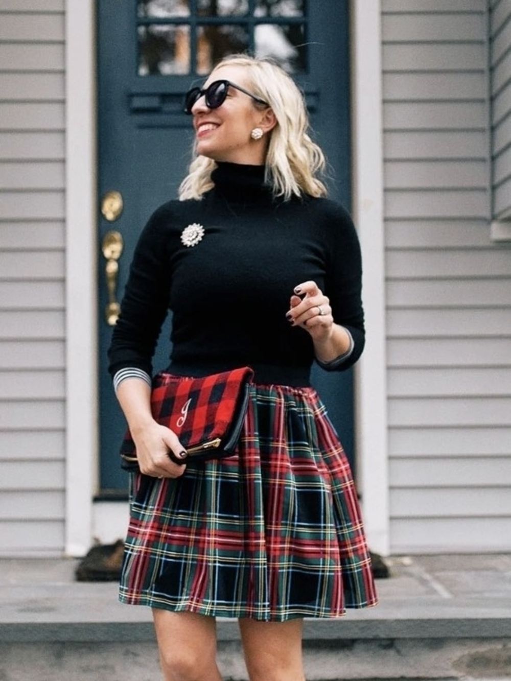 J. Crew Red & Green Tartan Circle Skirt Size 10